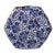 Antique, European glazed porcelain side table. Cobalt blue and white decoration with gold accents. Made in the Minton...