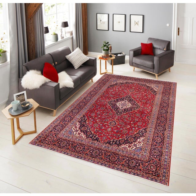 Textile 1960s 9'9" X 12'9" Hand-Knotted Wool Area Rug - Traditional Medallion For Sale - Image 7 of 8