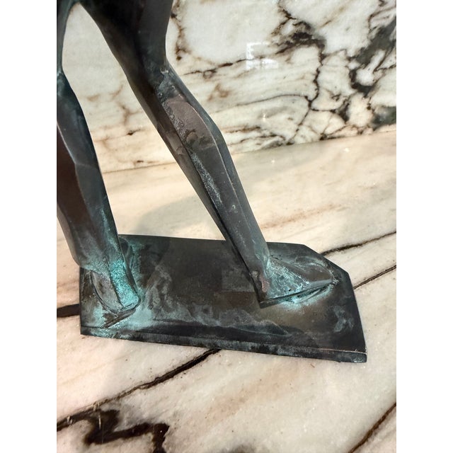 Abstract Bronze Abstract Cubist Golfer Sculpture For Sale - Image 3 of 9