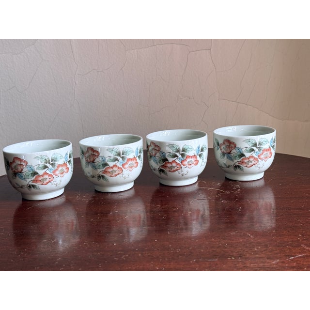 80s Japanese Floral Tea Pot and Cups For Sale - Image 14 of 16