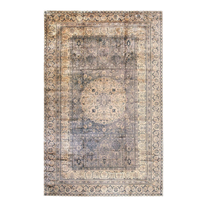 A Distinguished Central Medallion in Gray Background Color Antique Indian Rug