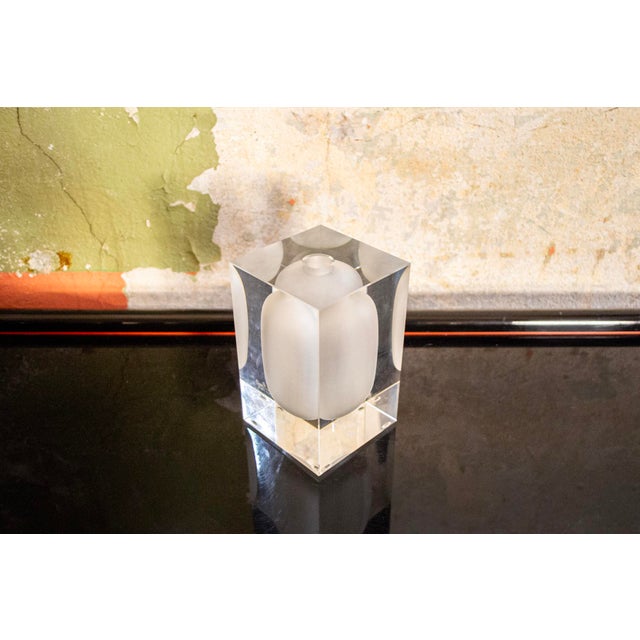 Crystal vase with frosted interior. Blocks model Manufacturer: Rosenthal Studio Line 2000s This piece has an attribution...
