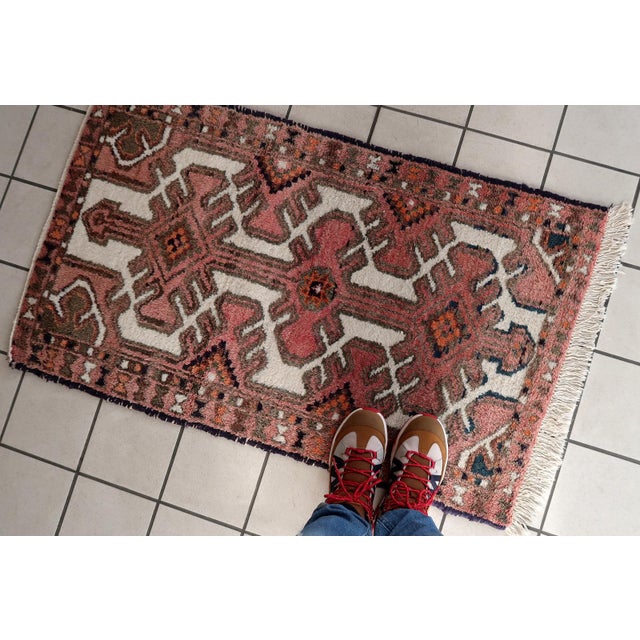 1970s, Handmade Vintage Persian Hamadan Rug 2.3' X 3.9 For Sale - Image 4 of 9