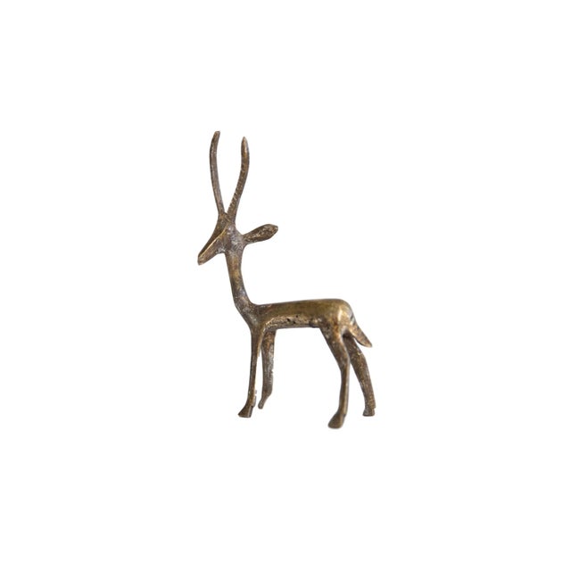 Metal Vintage African Dark Bronze Gazelle For Sale - Image 7 of 7