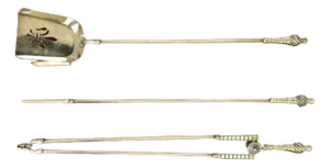 Antique Brass Fire Irons, 1860, Set of 3
