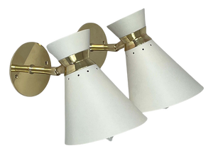 Articulating Diabolo Wall Lights from Rene Mathieu, France, 1950s