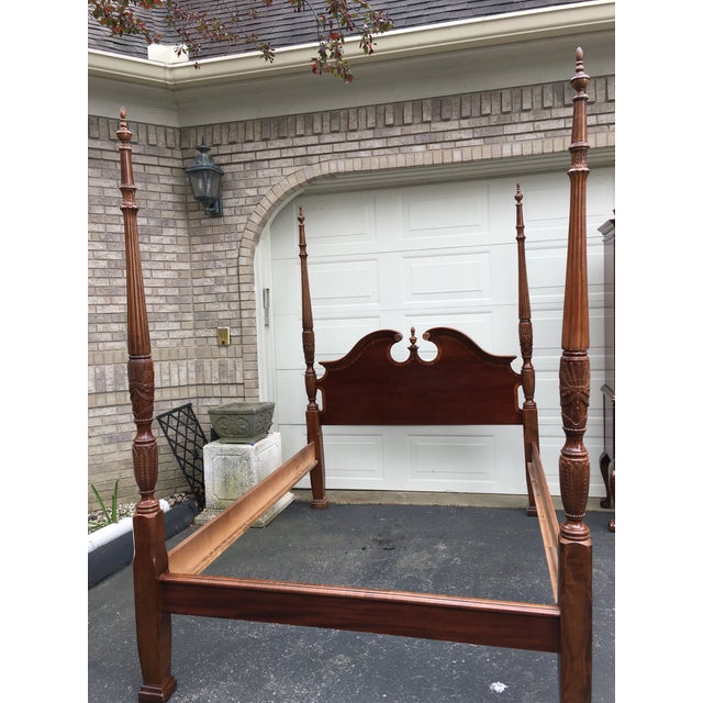 Mahogany Queen Four Poster Rice Bedframe Chairish