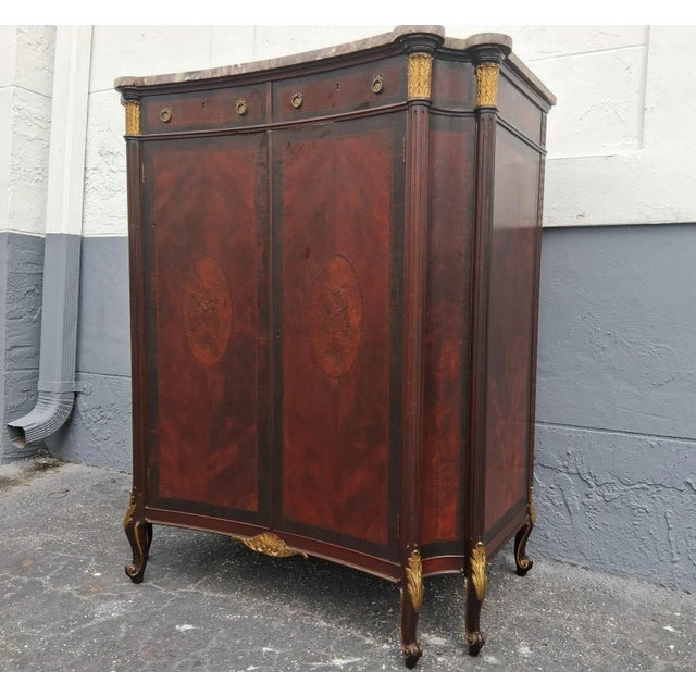 French 19thc French Louis XV Transition Style Exotic Burlwood Tallboy/ Dresser For Sale - Image 3 of 12