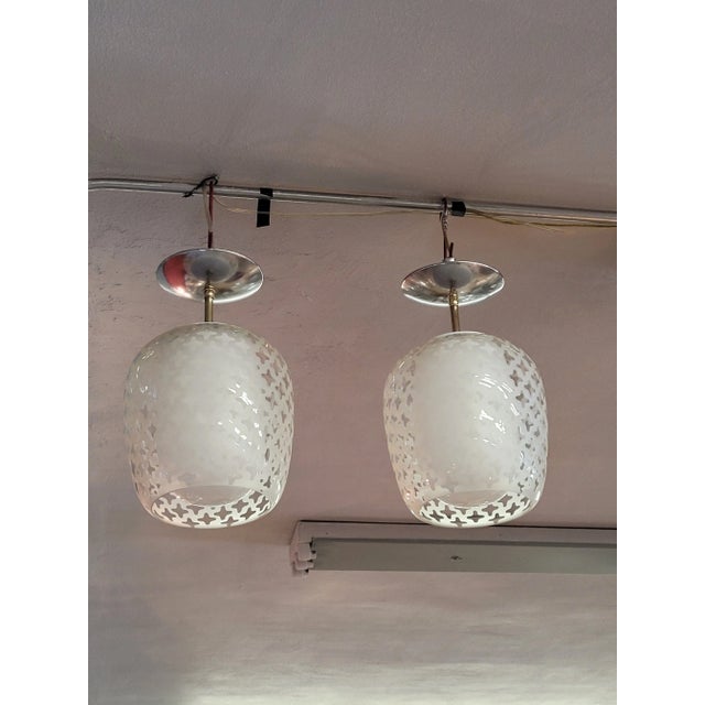1960s Pair Lightolier Pendant Lights Vintage 1960s For Sale - Image 5 of 12
