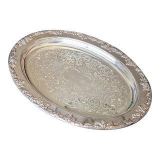 Mid 20th Century Gorham Large Tray Classic Grapes & Leaves Pattern For Sale