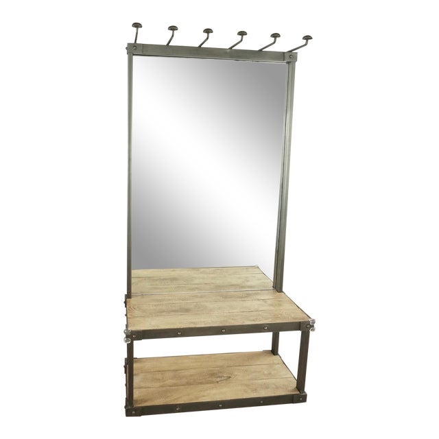 Shabby Chic Restoration Hardware Coat Rack Bench With Mirror Chairish