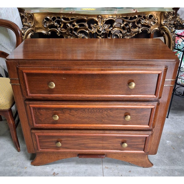 Art Deco Chest of Drawers in Mahogany and Stained Wood, 1920s For Sale - Image 4 of 7