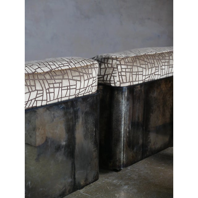 Metal Modern Saint-Germain Lounge Chair by Italian Designer Gio Pagani - Set of 2 For Sale - Image 7 of 9