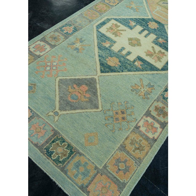 Blue Turkish Oushak Rug 3'9" x 24'1" #20129 For Sale - Image 8 of 8