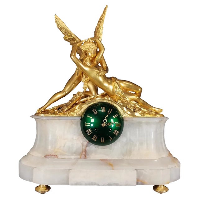 Pendulum in Gilded Bronze and Onyx, 19th Century For Sale