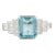 French Modern 5.79 Carats Aquamarine and Diamond Ring Size 7 For Sale