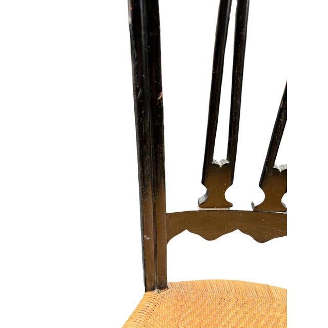 Mid 20th Century Guido Chiappe for Sedie Chiavari Ebonized High-Back Side Chair For Sale - Image 9 of 12