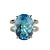 2020s Scintillating 17ct Swiss Blue Topaz and Sterling Silver Ring For Sale - Image 5 of 7