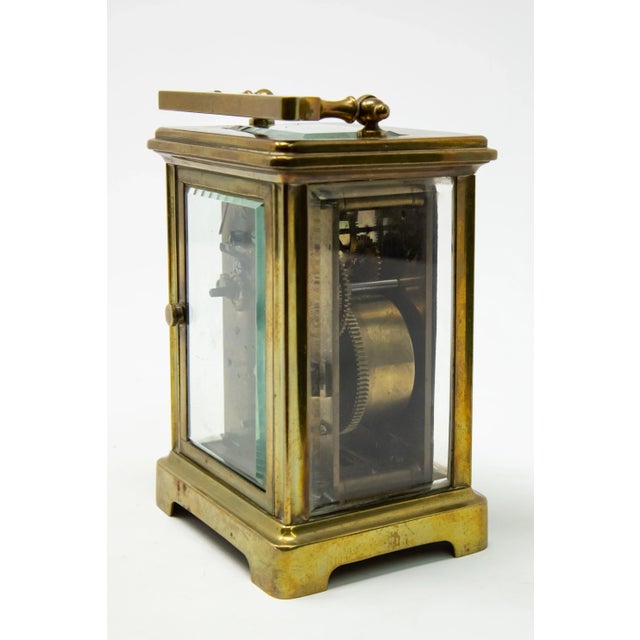 Metal J. E.Caldwell & Co. Brass Carriage Clock For Sale - Image 7 of 11
