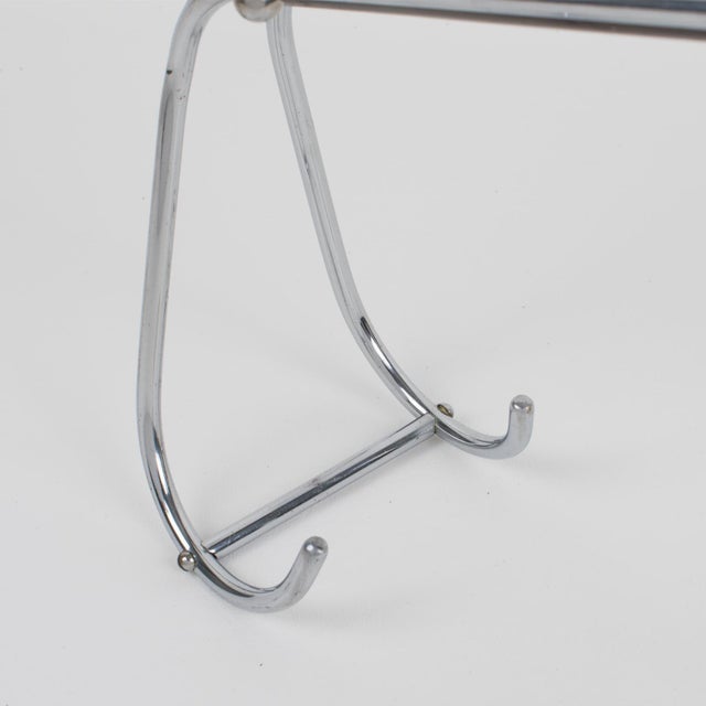 1940s Jacques Adnet Art Deco Chrome and Wood Bottle Holder Wine Pourer Server For Sale - Image 10 of 11