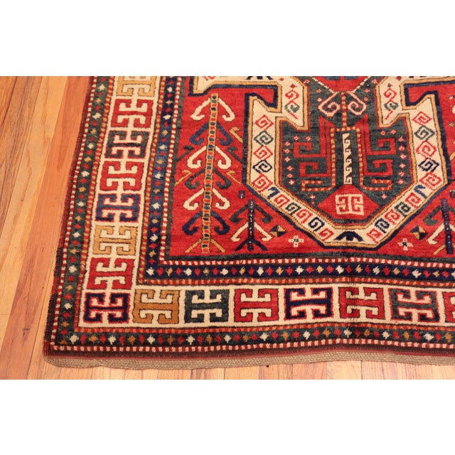 Red Nazmiyal Collection Antique Sewan Kazak Rug For Sale - Image 8 of 9