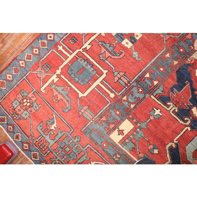 Zabihi Collection Pictorial Animal Figure Antique Persian Serapi Carpet - 11'1" x 15'1" For Sale - Image 13 of 18