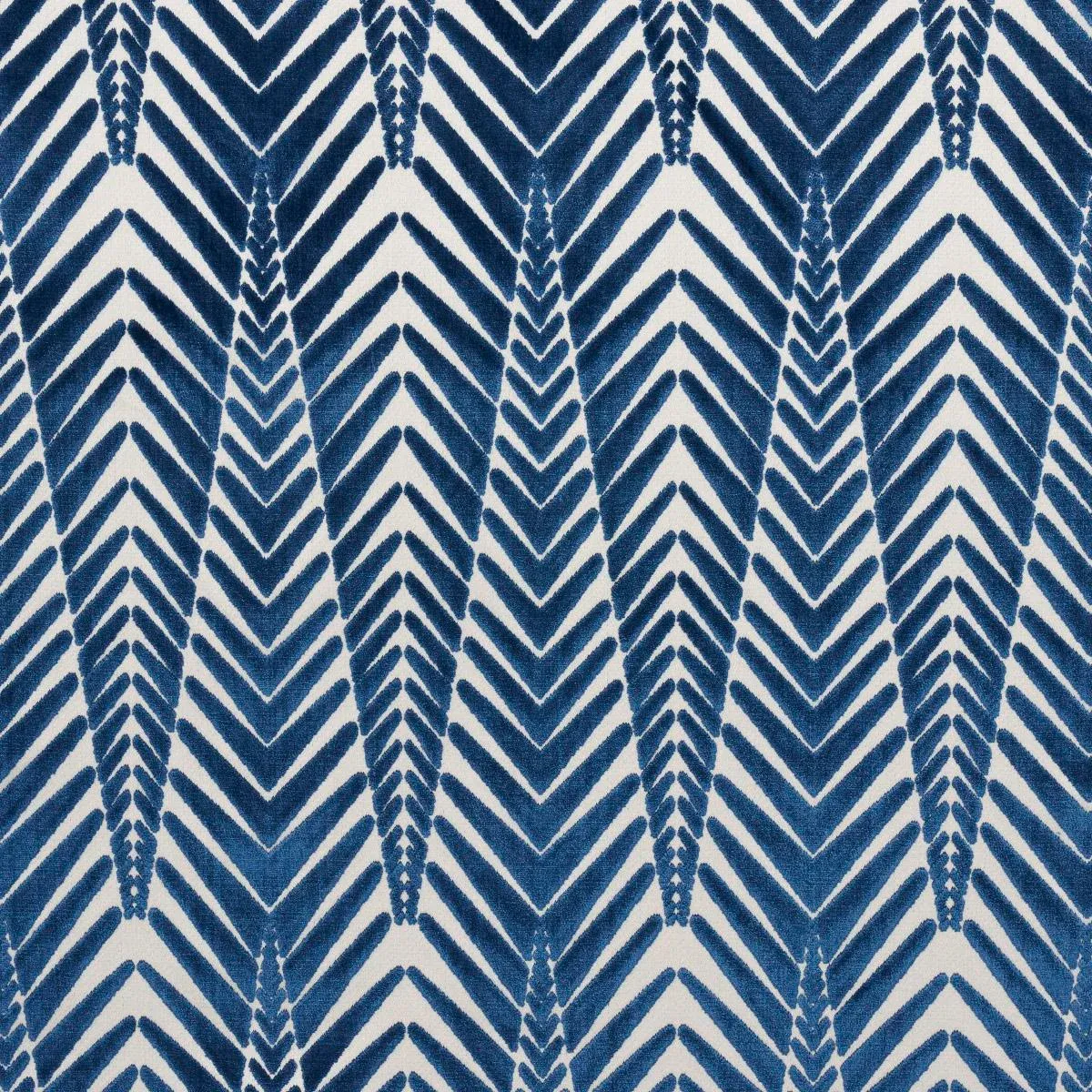 Schumacher x Neisha Crosland Zebra Velvet Fabric in Silver Blue