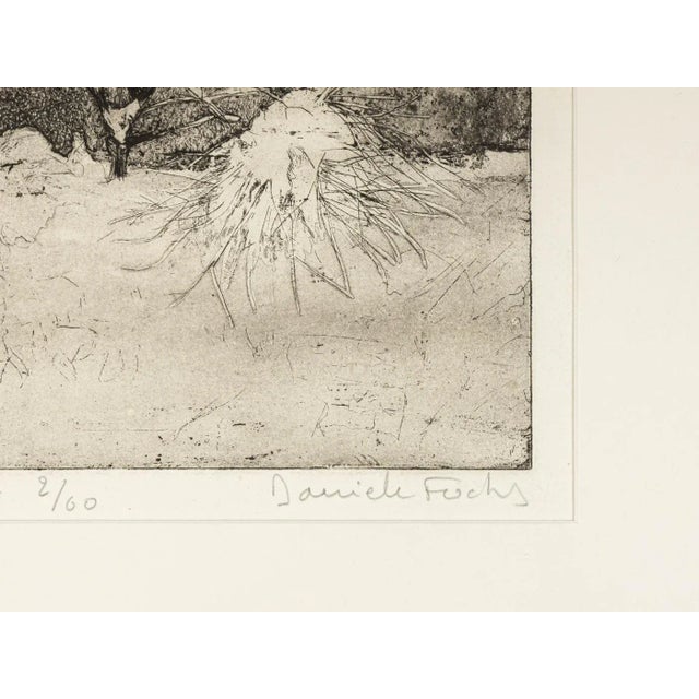 1950s Danièle Fuchs, Neige, Black and White Etching on Paper, Framed For Sale - Image 5 of 8