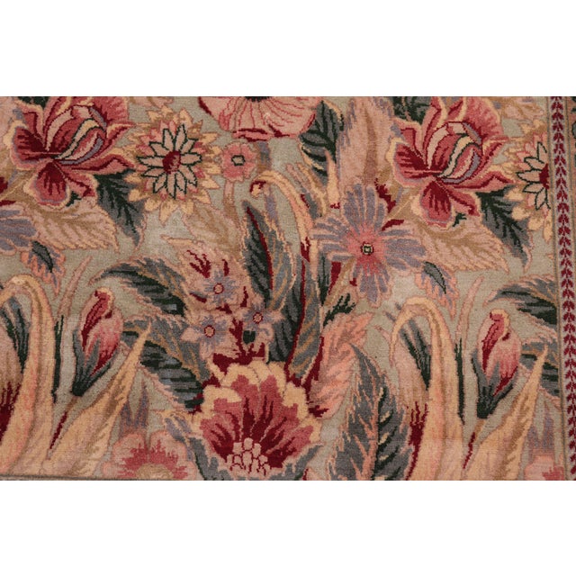 Floral 1990's Pak-Persian Green/Green Wool Rug - 9'0'' X 12'3'' For Sale In New York - Image 6 of 9