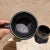 Modern Pottery Coffee Mugs by Unknown Artist, Textured Black, 1983 For Sale - Image 9 of 12