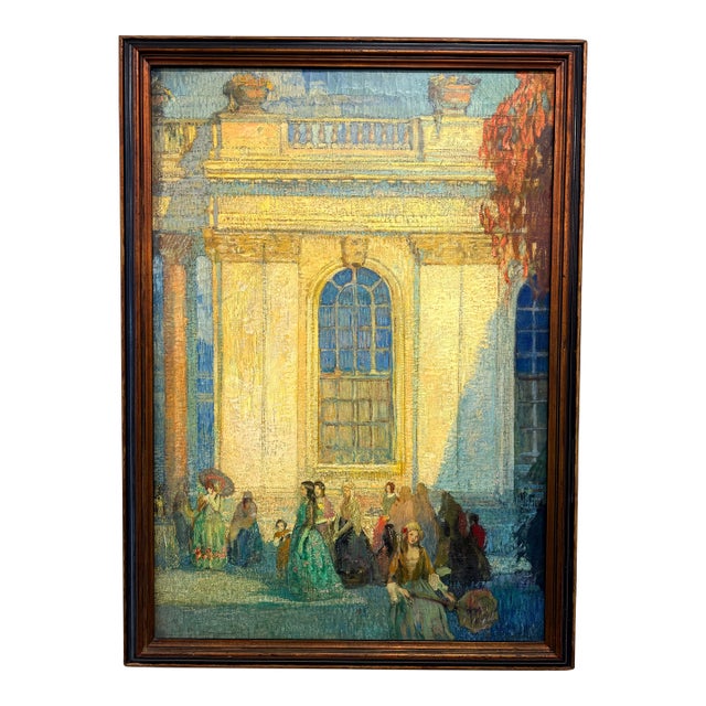 Signed Original Ettore Caser (1880-1944) Early 20th Century Oil Painting Rare For Sale