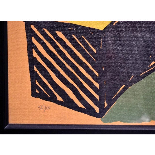 Vintage Serigraph on Cardboard by Enzo Bioli For Sale - Image 4 of 7