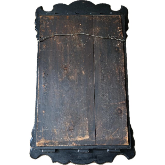 19th Century English Chinoiserie Lacquered Wall Mirror For Sale - Image 4 of 10