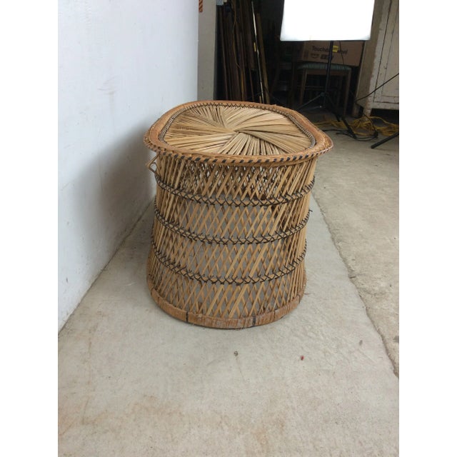 Vintage Rattan Oval Shaped Coffee Table For Sale - Image 4 of 12