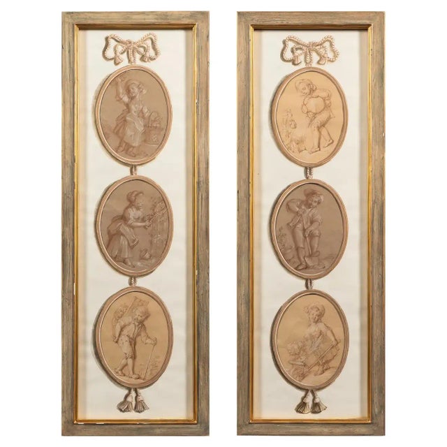 Paper Pair of French 18th Century Old Master Style Drawings in Trompe l'Oeil For Sale - Image 7 of 7