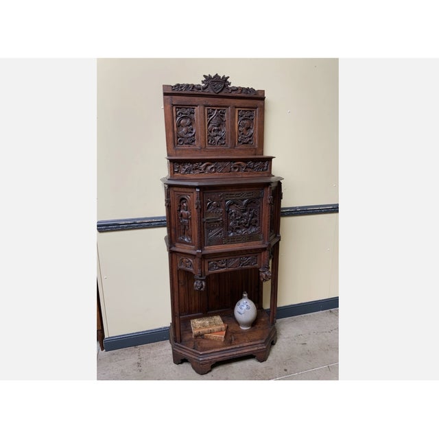 Antique Neo-Gothic Wooden Buffet, 1870 For Sale - Image 6 of 13
