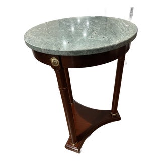 Regency Style Marble Pedestal Side Table - Mid 20th Century For Sale