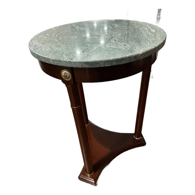 Regency Style Marble Pedestal Side Table - Mid 20th Century For Sale