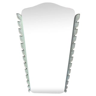 Italian Carved Wooden Mirror, 1950s For Sale