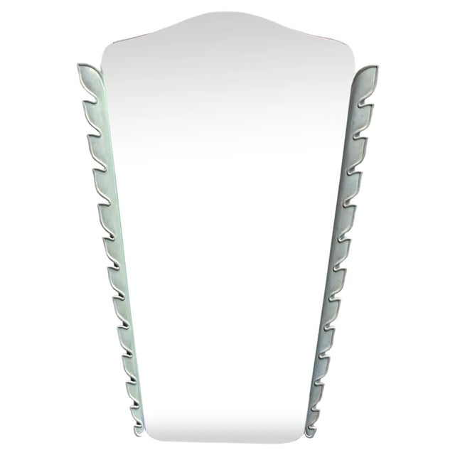 Italian Carved Wooden Mirror, 1950s For Sale