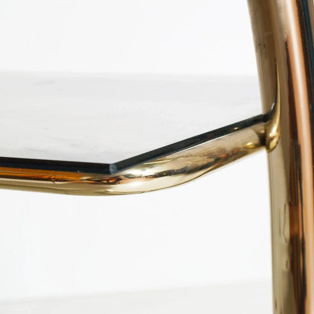 Gilt Brass & Glass Fumè Bar Cart, 1970s For Sale - Image 4 of 9