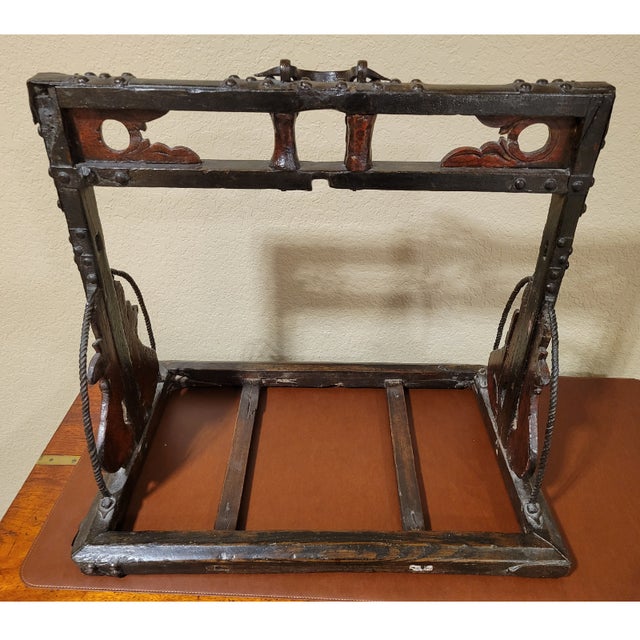 Wood Antique Carved Chinese Wedding Chest For Sale - Image 7 of 11