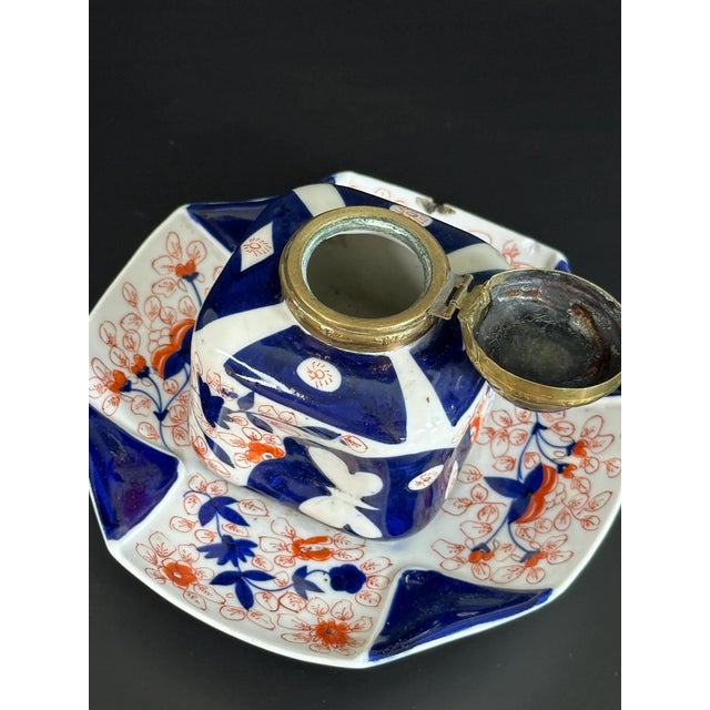 Japanese Imari Porcelain Inkwell, 1800s For Sale - Image 5 of 10
