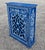 Moroccan Hand Painted Mediterranean Medicine Cabinet / Wall Shelf / Navy Blue and White Zouak For Sale - Image 3 of 7