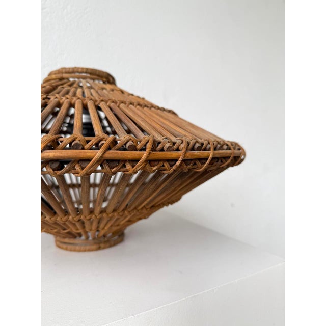 Italian UFO Pendant Light in Wicker, 1960s For Sale - Image 13 of 18
