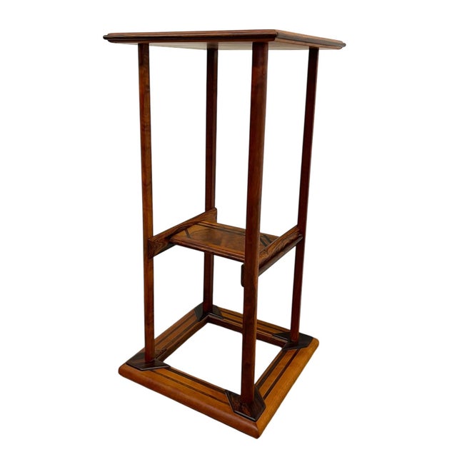 Wood 1970s Studio Craft Pedestal Side Table by Jim Hessel for Artwood Gallery, Northwest Modern Woodworking For Sale - Image 7 of 12