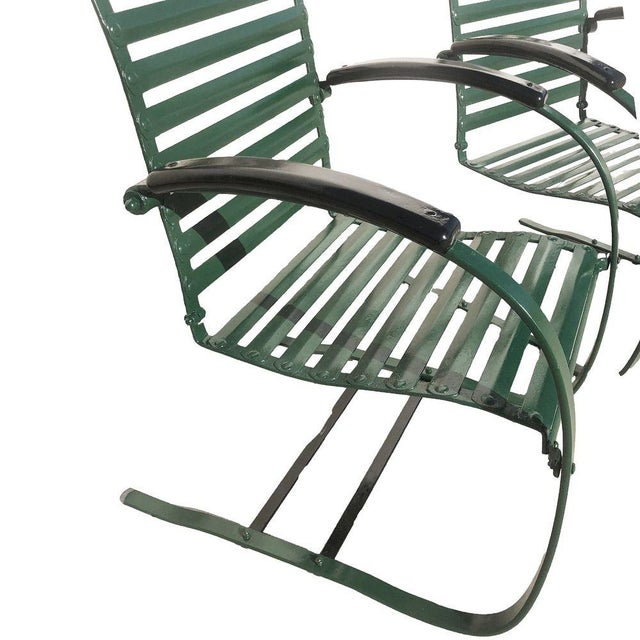 1950s 1950s Mid-Century Steel Springer Rocking Outdoor Patio Chair , Pair For Sale - Image 5 of 8