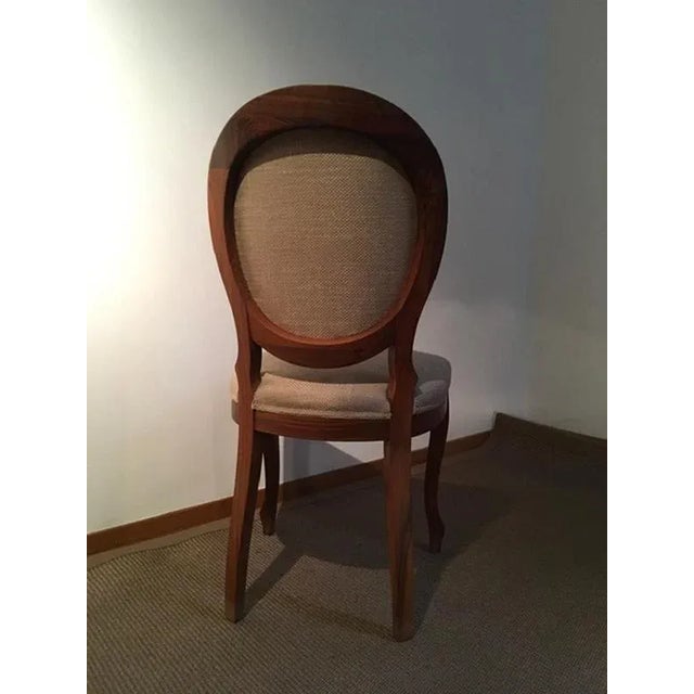 Chairs in Walnut and Linen, Italy, 1990s, Set of 4 For Sale - Image 16 of 18