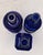 Glass Vintage Cobalt Blue Glass Bottle Vase Lot of 3 Decorative Embossed Glass 12" For Sale - Image 7 of 11