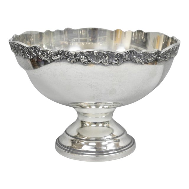 Mid 20th Century f.b. Rogers Victorian Silver Plated Bar Punch Bowl Ice Bucket Champagne Chiller For Sale